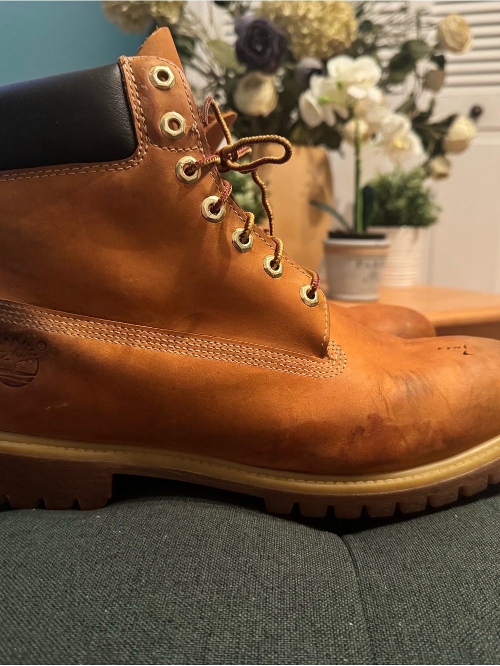 Timberland Wheat Leather Lace-Up Men's Work Boots - Brown/Tan